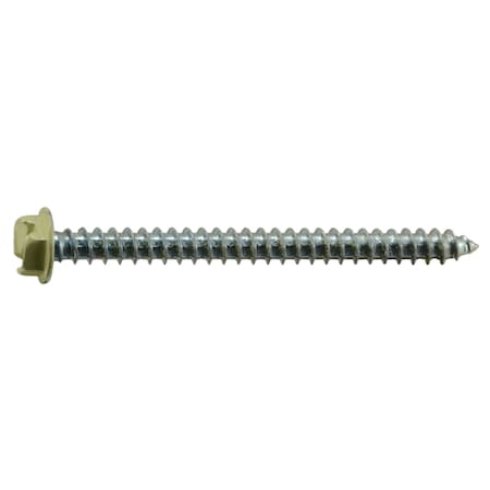 Midwest Fastener Sheet Metal Screw, #8 x 2 in, Painted Steel Hex Head Slotted Drive, 20 PK 38005